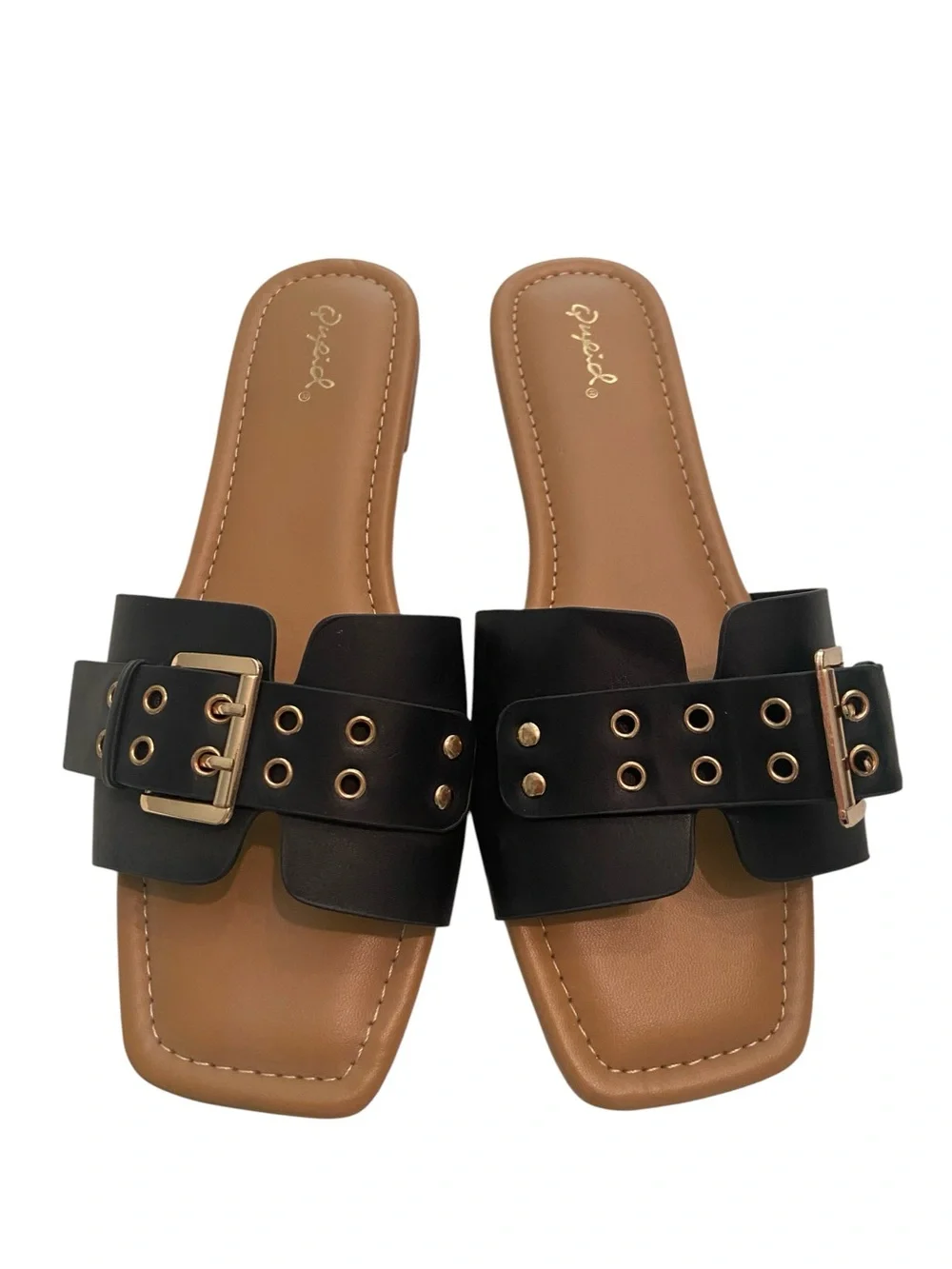 NWOB QUPID BLACK SANDALS SIZE 8.5